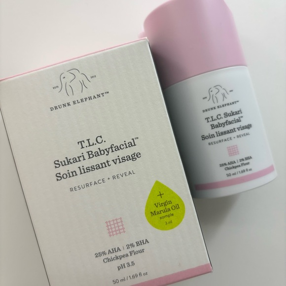 Drunk Elephant T.L.C. Sukari Babyfacial - Pink and White